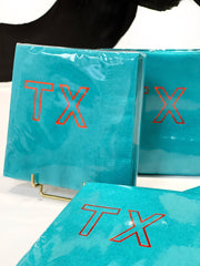 Metallic Orange & Teal TX Napkins