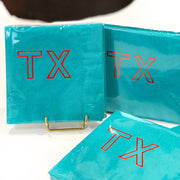 Metallic Orange & Teal TX Napkins
