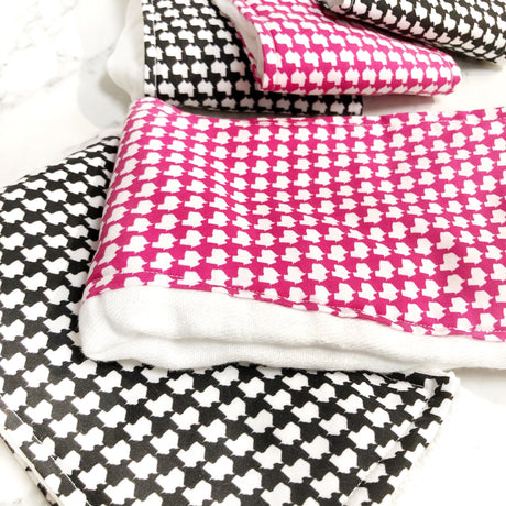 Texas Hounds Tooth Burp Cloths