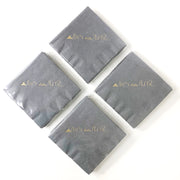 Dallas Skyline Cocktail Napkins 3 ply- Cool Gray