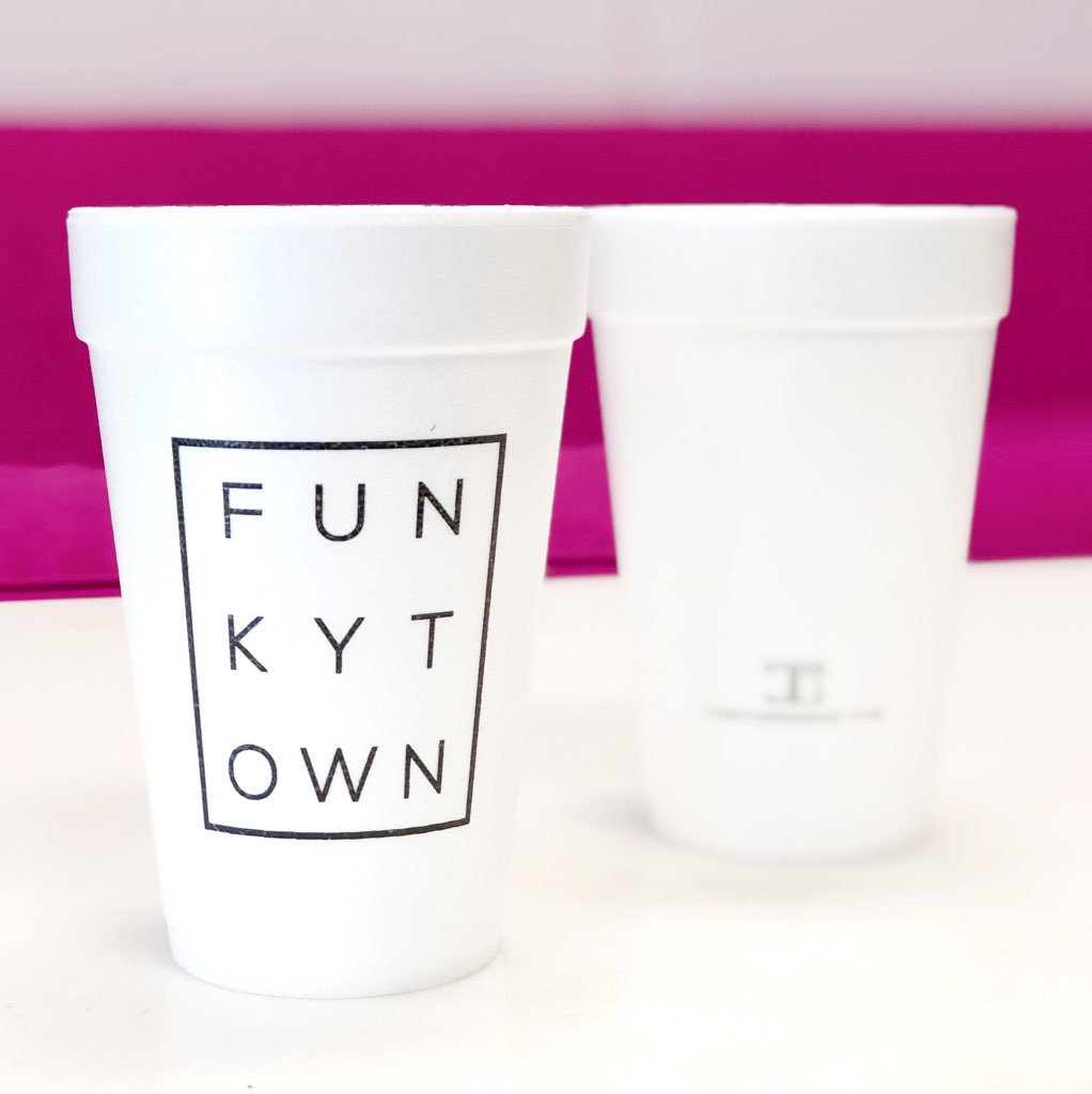 Black Funkytown Styrofoam Cups