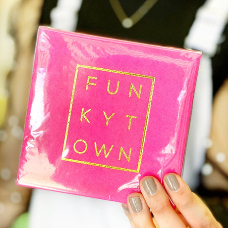 Funkytown Cocktail Napkins - Pink Linun