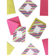 Multicolor Stripe Funkytown Folded Note Card Set