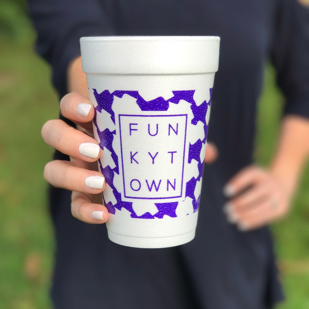 Funkytown Texas Houndstooth Styrofoam Cups