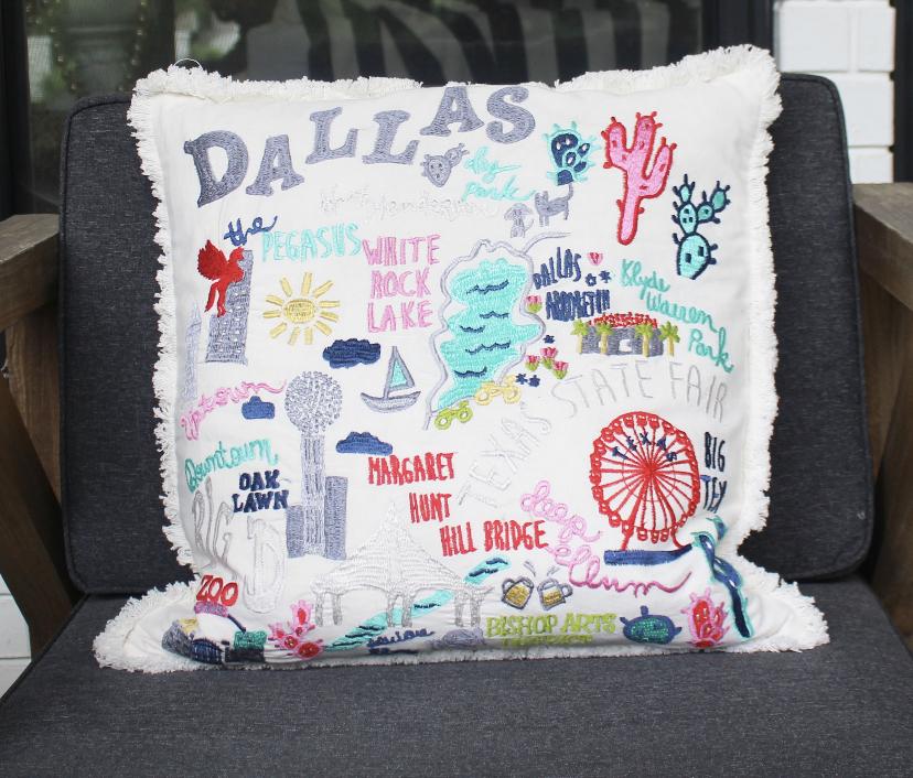 Dallas City Iconic Spots Pillow