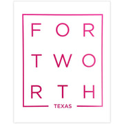 Modern Fort Worth Art Print in Pink