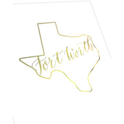 Fort Worth, Texas Gold Foil Print