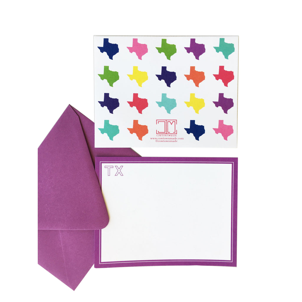 Texas Colors Flat Note Card Set