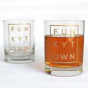 Metallic Gold Funkytown Double Old Fashion Glass
