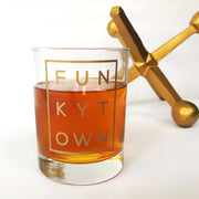 Metallic Gold Funkytown Double Old Fashion Glass