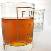 Metallic Gold Funkytown Double Old Fashion Glass
