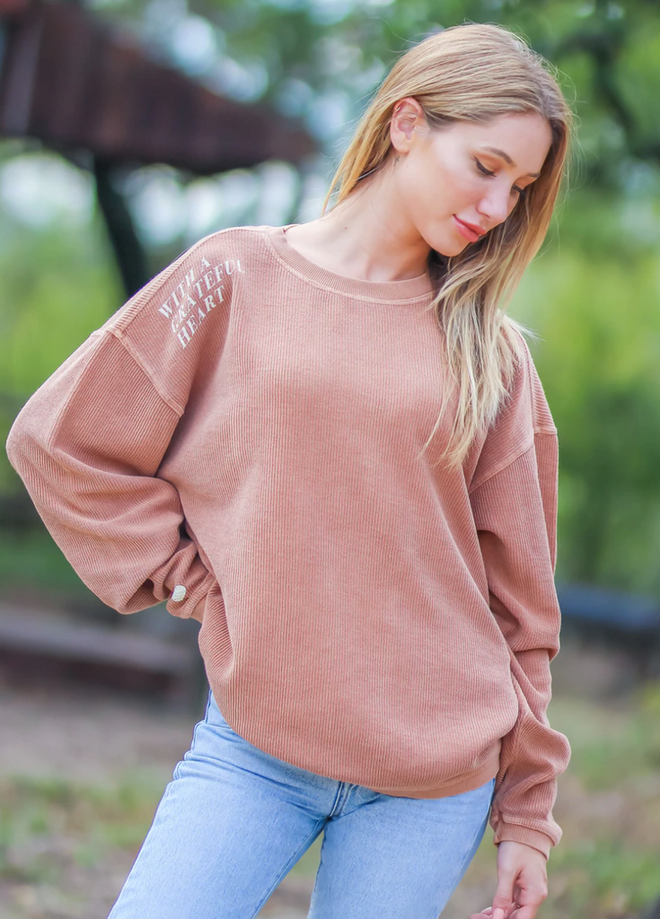 Grateful Heart Cord Pullover