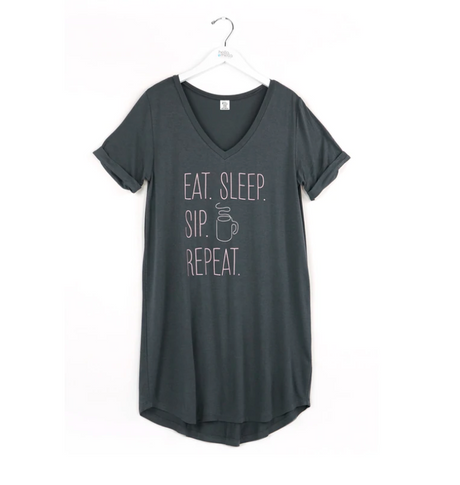 Eat, Sleep, Sip, Repeat Sleep Dress