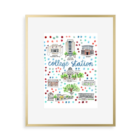 College Station Map Art Print