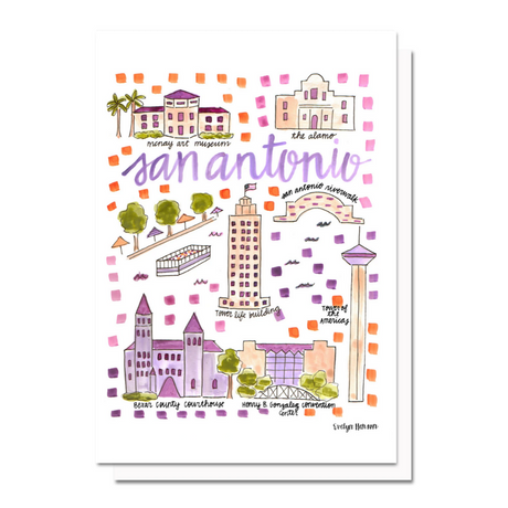 San Antonio Map Greeting Card