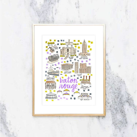 Baton Rouge Map Print