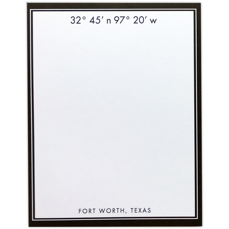Fort Worth Coordinates Notepad