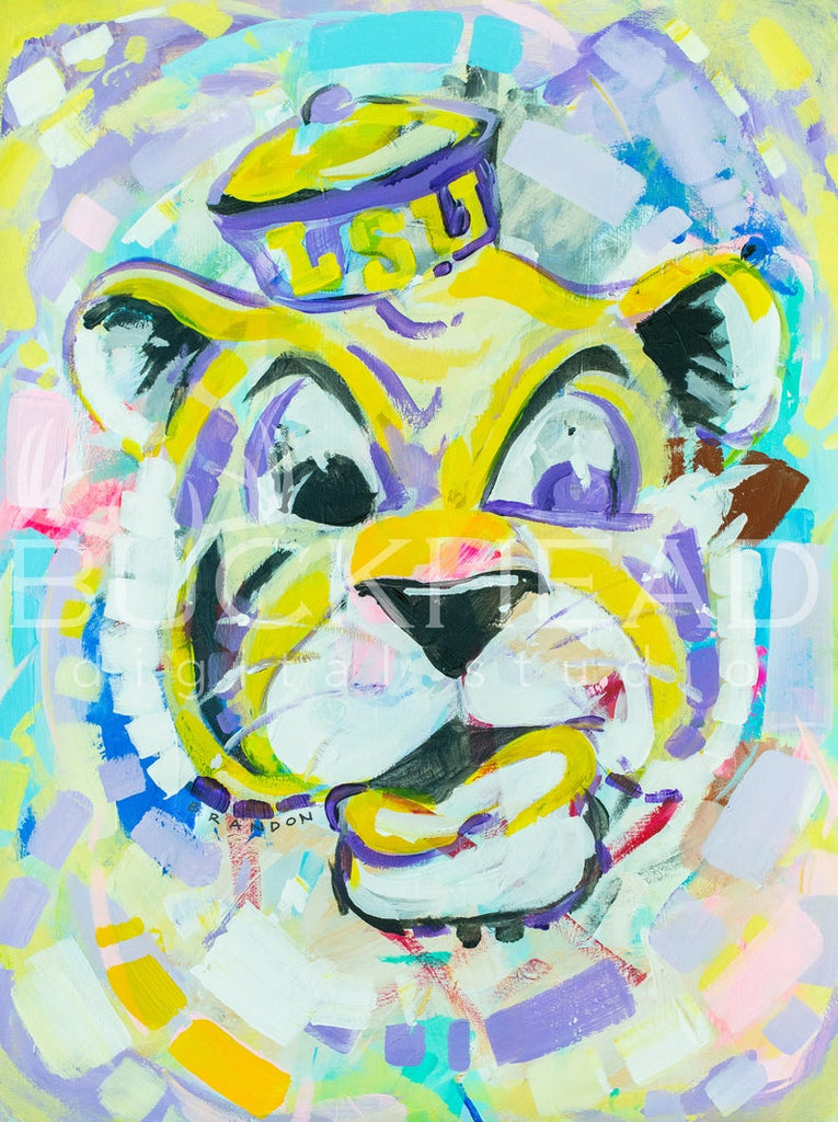 LSU Tiger Championship Mike Painting Print