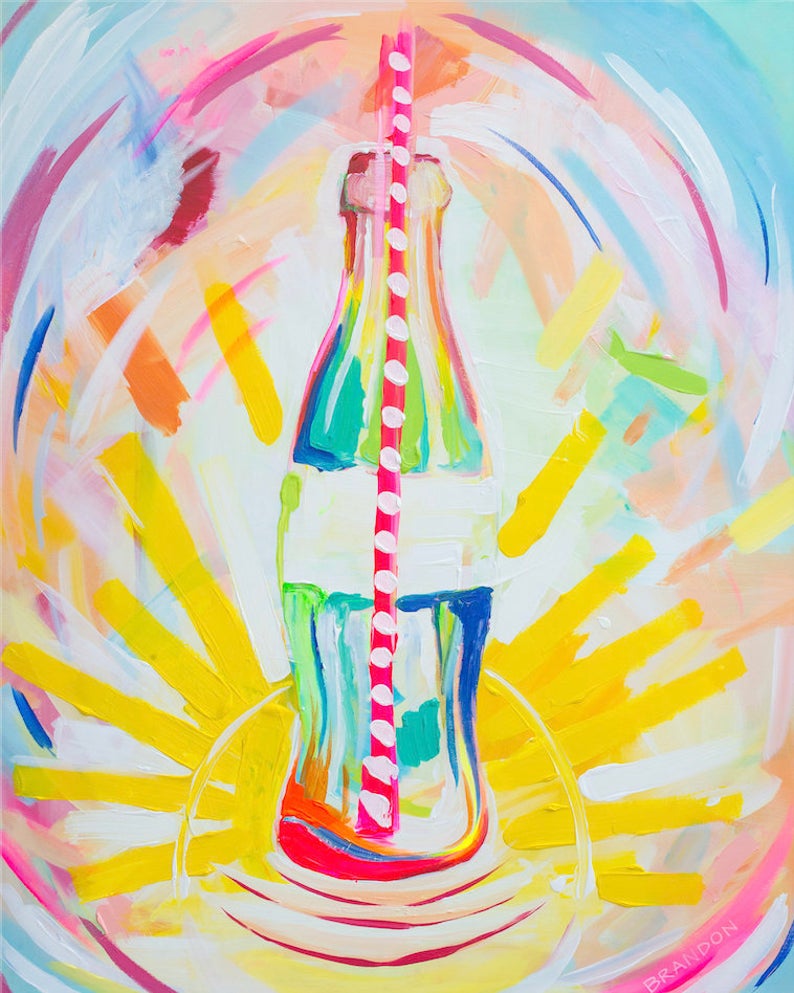 Coke Bottle "Sunburst" Coca-Cola Painting Print