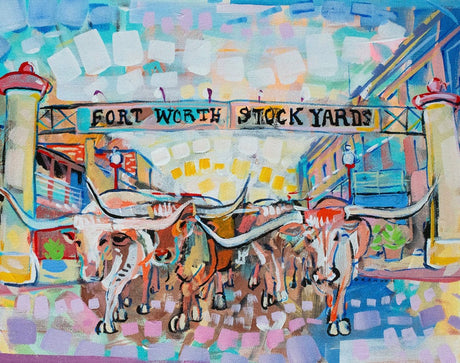 Fort Worth Stockyards Painting Print