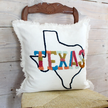 Texas State Outline Pillow with Insert