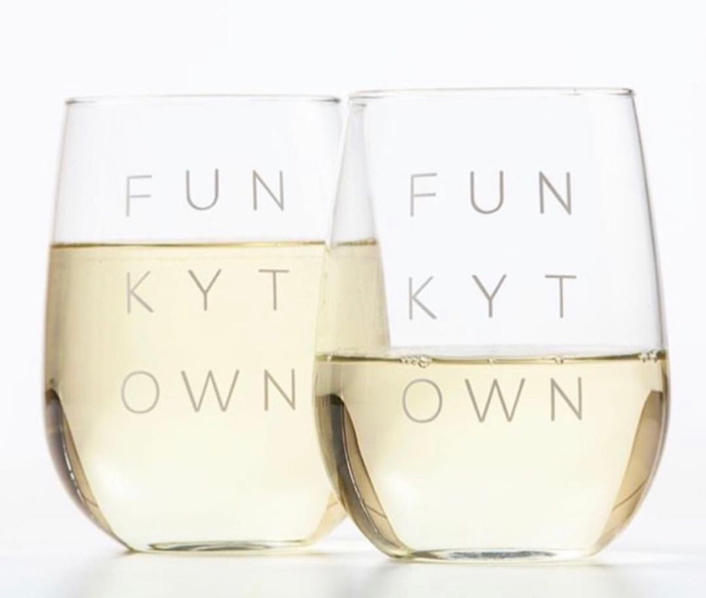 Funkytown Stemless Glass
